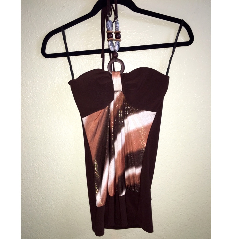 Warm toned halter/tube top